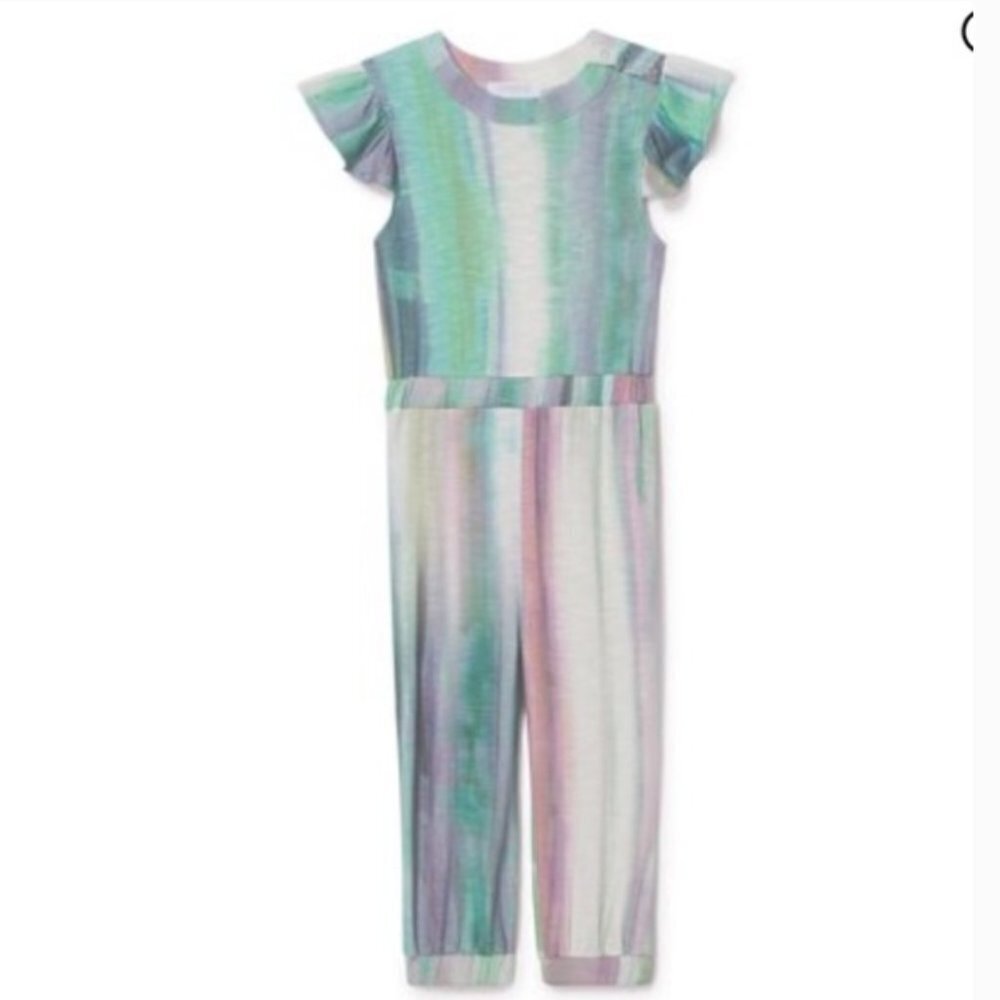 Iloveplum Girls Flutter Sleeve Luau Lounger Romper - 6Y
